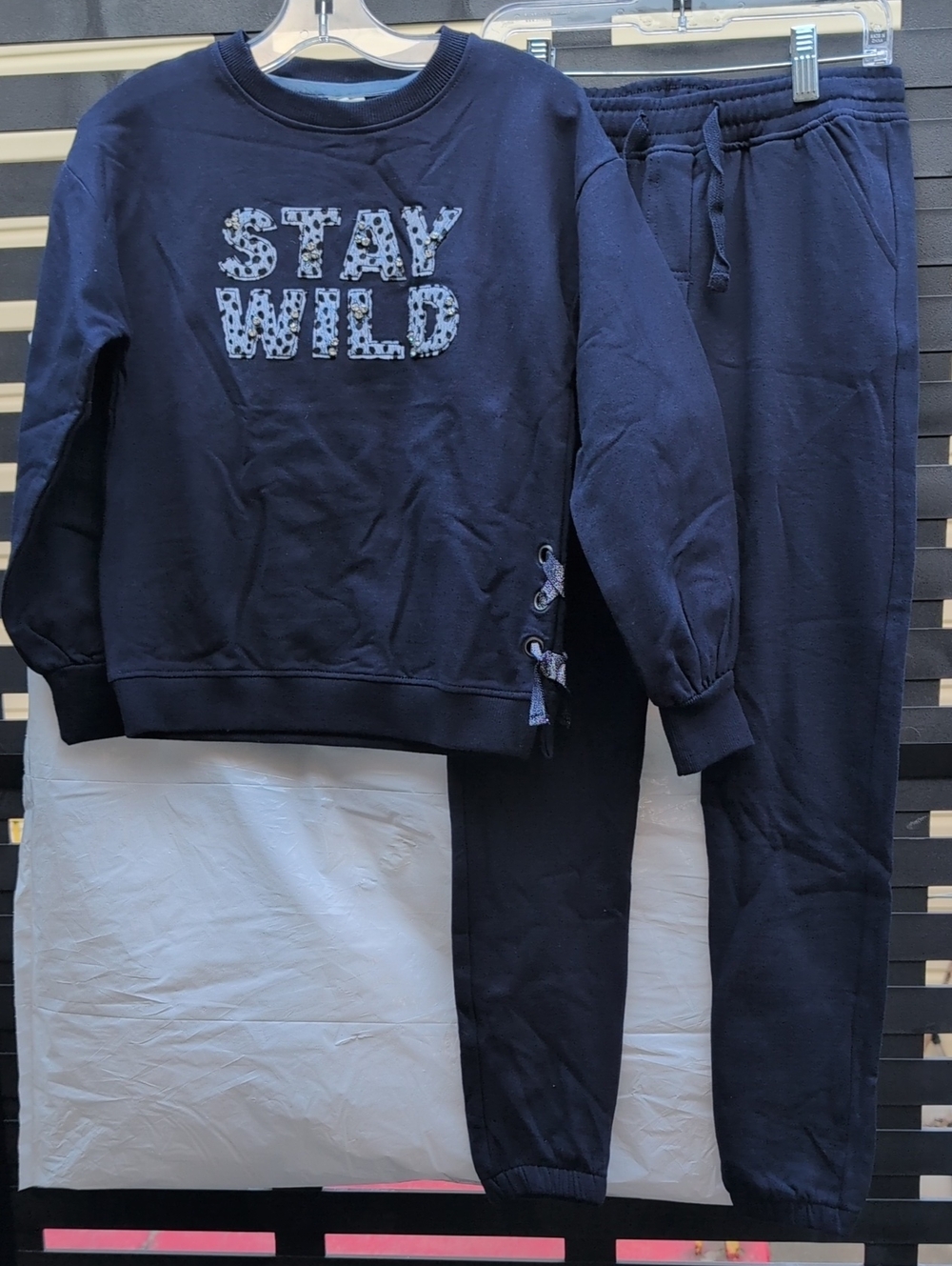 Stay Wild Navy Sweatshirt & Jogger Set